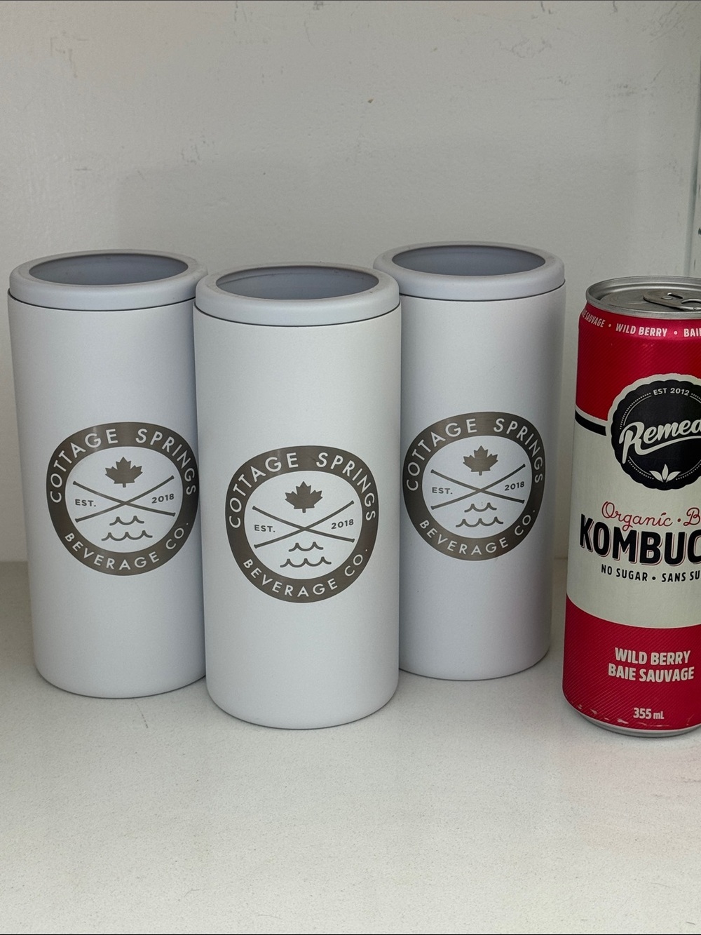 Insulated Can Cooler - Set of 3 - for tall thin cans - stainless steel - NWT